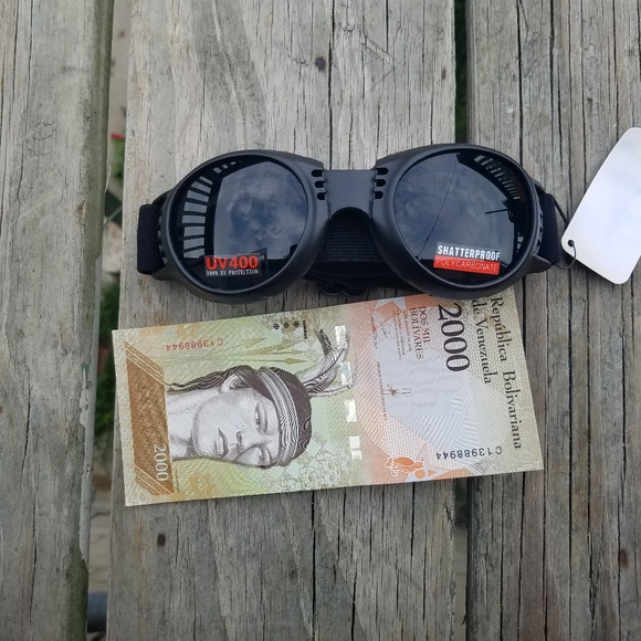 2000 Venezuela bolivar currency Motorcycle Goggles Burning Man Cycling Bin9 - Picture 2 of 13